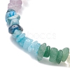 Chakra Natural Rose Quartz & Green Aventurine & Sunstone & Lavender Amethyst & Citrine & Apatite & White Jade Chip Beads Stretch Bracelets for Women BJEW-JB13113-3