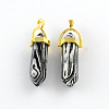 Zebra Jasper Stone Pendants with Alloy Findings G-R278-21G-1