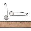 304 Stainless Steel Safety Pin Brooch Base Settings STAS-A142-02B-P-3