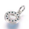 Brass Micro Pave Cubic Zirconia Charms ZIRC-E124-63P-2