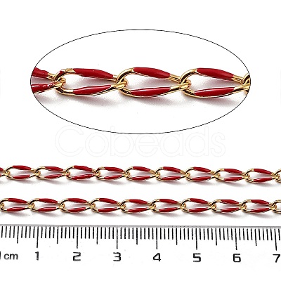 Ion Plating(IP) 304 Stainless Steel Enamel Twisted Oval Link Chains CHS-K019-02G-04-1