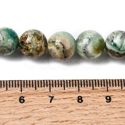 Natural Green Line Jasper Beads Strands G-L639-A01-8mm-1