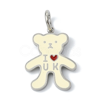 304 Stainless Steel Enamel Pendants STAS-A145-01L-P-1