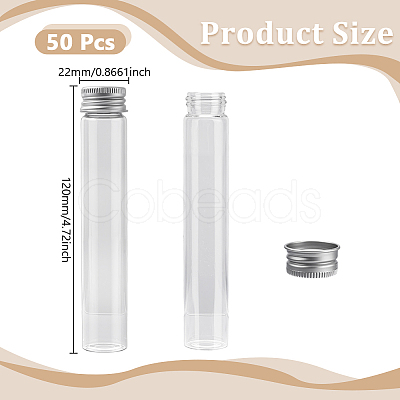 50Pcs Glass Bottles Bead Containers CON-DR0001-06D-1