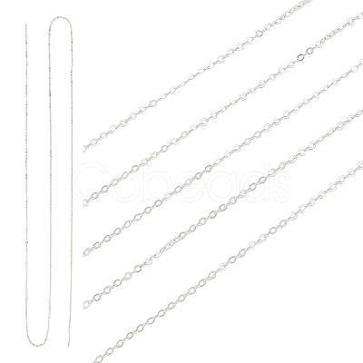 925 Sterling Silver Flat Cable Chains STER-PH0002-12-1