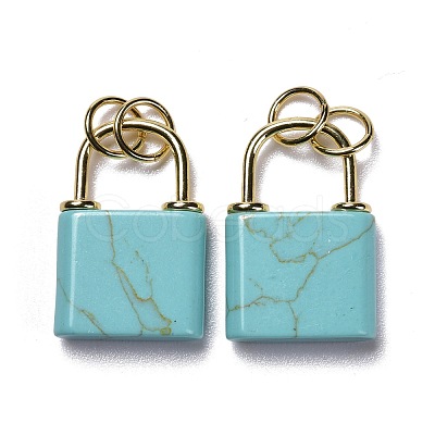 Synthetic Turquoise Pendants G-P453-01G-H-RS-1