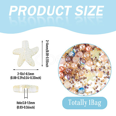 1Bag Mixed Styles Glass Beads GLAA-TADJ0001-10F-1