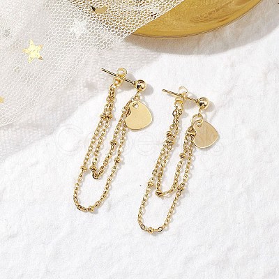 Golden 304 Stainless Steel Stud Earrings EJEW-JE05733-03-1