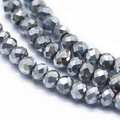 Electroplate Glass Beads Strands GLAA-F079-A-FP03-1