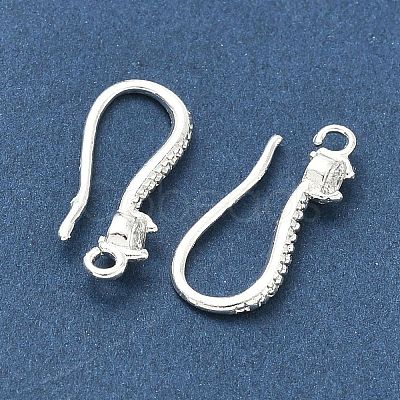 Brass Clear Cubic Zirconia Earring Hooks KK-H532-23S-1