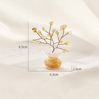 Natural Yellow Quartz Chips Tree Decorations PW-WG14985-03-1