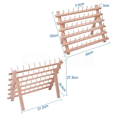 60 Spools Solid Wood Sewing Embroidery Thread Stand Holder Rack ODIS-WH0001-01-1