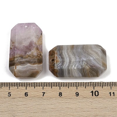 Natural Amethyst Lace Agate Pendants G-H325-03B-1