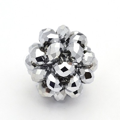 Electroplate Glass Round Woven Beads LS-GLAA-A034-4mm-C05-1