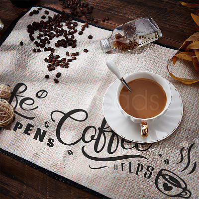 Coffee Theme Cotton and Linen Cup Mats AJEW-WH0201-019-1