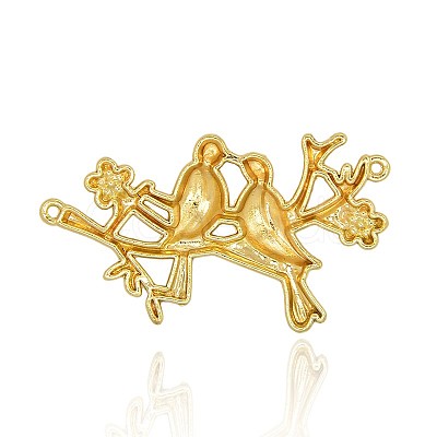 Nickel Free & Lead Free Unfading Golden Plated Alloy Bird Magpie Links connectors PALLOY-J169-81G-NR-1