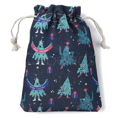 Christmas Theme Cloth Printed Storage Bags ABAG-F010-02B-05-1