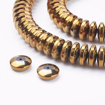 Electroplate Non-Magnetic Synthetic Hematite Beads Strands G-F510-03G-1