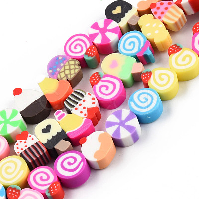Handmade Polymer Clay Beads Strands CLAY-N010-088A-1