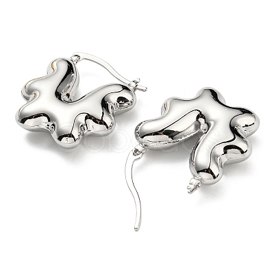 Flower Hoop Earrings EJEW-G355-08P-1