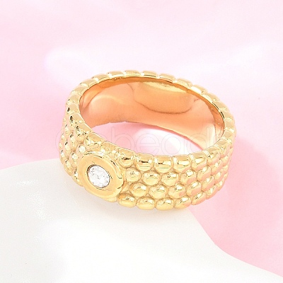 304 Stainless Steel Cubic Zirconia Finger Rings RJEW-F203-03G-01-1