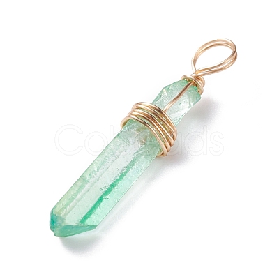 Natural Quartz Pendants PALLOY-JF01271-01-1