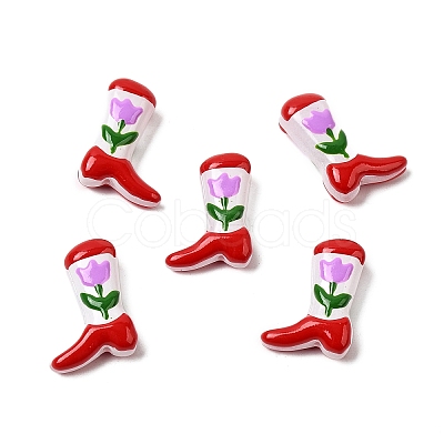 Boot Baking Paint Glass Enamel Beads LAMP-C020-02L-1