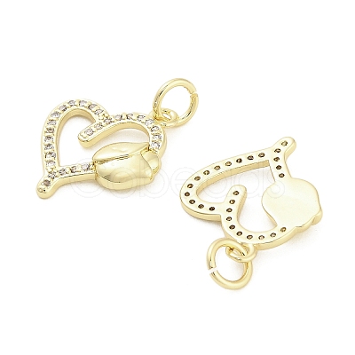 Brass Micro Pave Cubic Zirconia Pendants KK-H527-02C-G-1