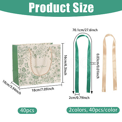 Floral Printed Paper Gift Tote Bags ABAG-WH0044-82B-1