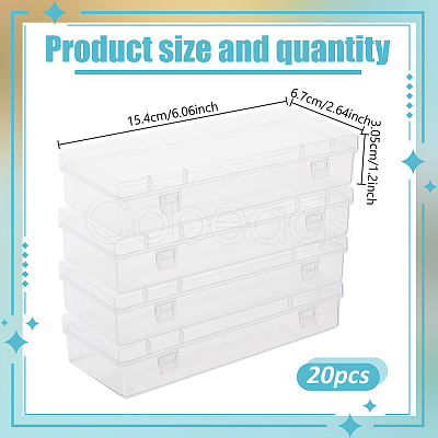 20Pcs Plastic Packing Boxes with Hinged Lid CON-GO0001-09-1