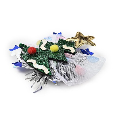 Christmas Theme Glitter Felt Fabric Alligator Hair Clip LS-PHAR-U002-01G-1