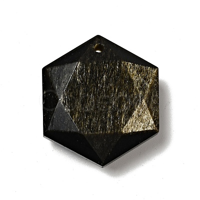 Natural Golden Sheen Obsidian Pendants G-D471-04-1
