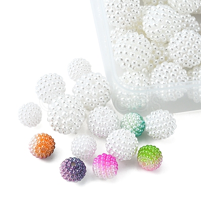 100Pcs 4 Style Imitation Pearl Acrylic Beads OACR-FS0001-23-1