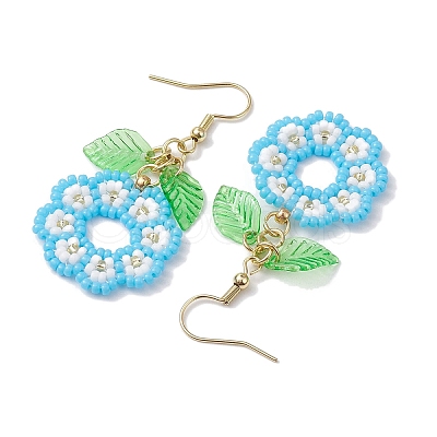 3 Pairs Handmade Seed Beads Dangle Earrings EJEW-MZ00143-1