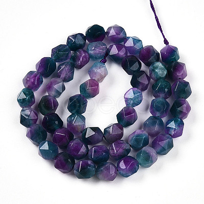 Dyed Natural White Jade Beads Strands G-T139-8mm-45C-1