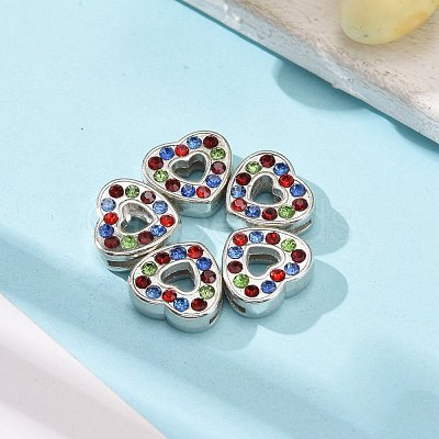 Alloy Rhinestone Slide Charms RSB357-1-1