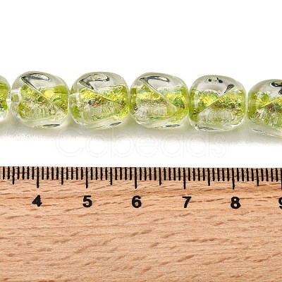 Handmade Foil Lampwork Beads Strands FOIL-C002-01H-1