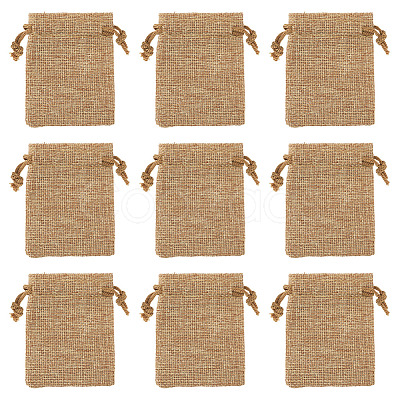 20Pcs Rectangle Polyester Imitation Burlap Packing Pouches Drawstring Bags ABAG-TA0001-95A-1