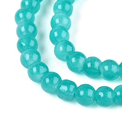 Baking Paint Imitation Jade Glass Round Bead Strands DGLA-Q021-4mm-07-1-1