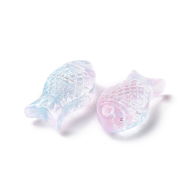 Transparent Spray Painted Glass Beads GLAA-I050-10H-1