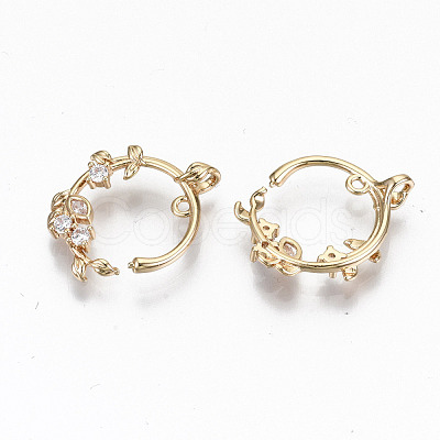 Brass Micro Pave Cubic Zirconia Pendants KK-S359-053-RS-1