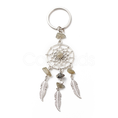 Natural Labradorite Keychain KEYC-JKC00346-04-1