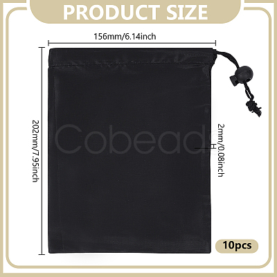 10Pcs Cloth Drawstring Bags ABAG-GO0001-19B-1