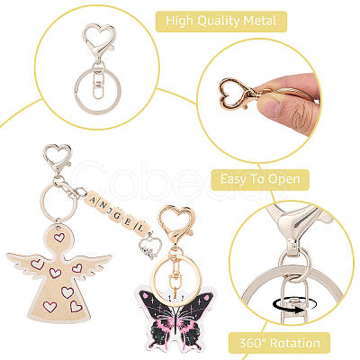 20Pcs 2 Colors Zinc Alloy Keychain Clasps FIND-SP0004-25-1