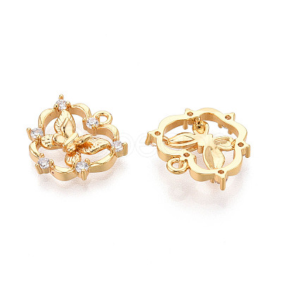 Brass Micro Pave Cubic Zirconia Pendants X1-KK-N263-77B-G-1