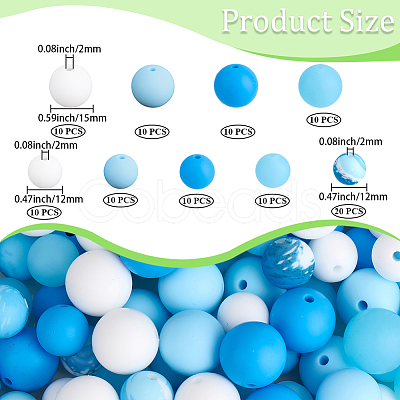 100Pcs Silicone Beads SIL-PA0001-39D-1