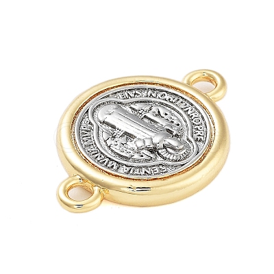 Rack Plating Religion Brass Connector Charms LS-KK-B097-02G-1