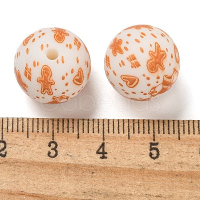 Christmas Round Silicone Beads SIL-K002-02D-1