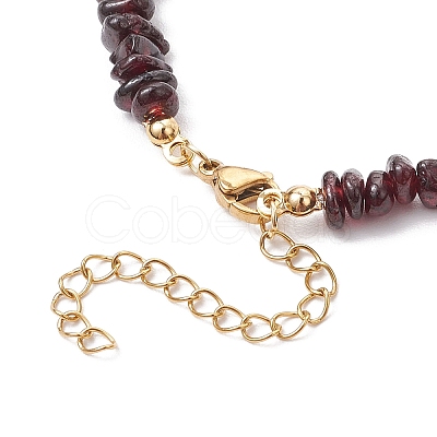 Natural Garnet Chip Beaded Bracelets for Women BJEW-JB11742-05-1