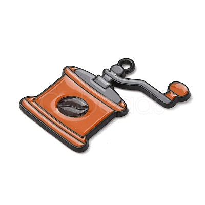Coffee Alloy Enamel Pendants ENAM-I089-01B-07-1